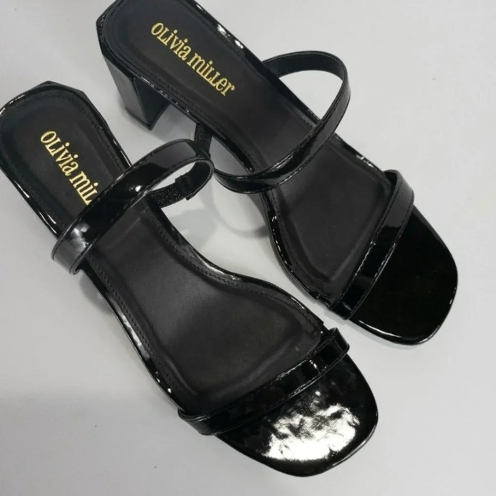Olivia Miller Out on the Town Block Sandals -8 - Picture 3 of 5